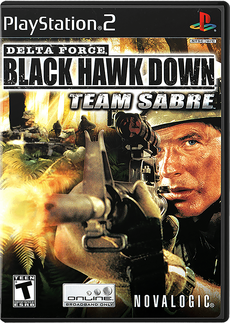 Delta Force Black Hawk Down Team Sabre box art for Playstation 2